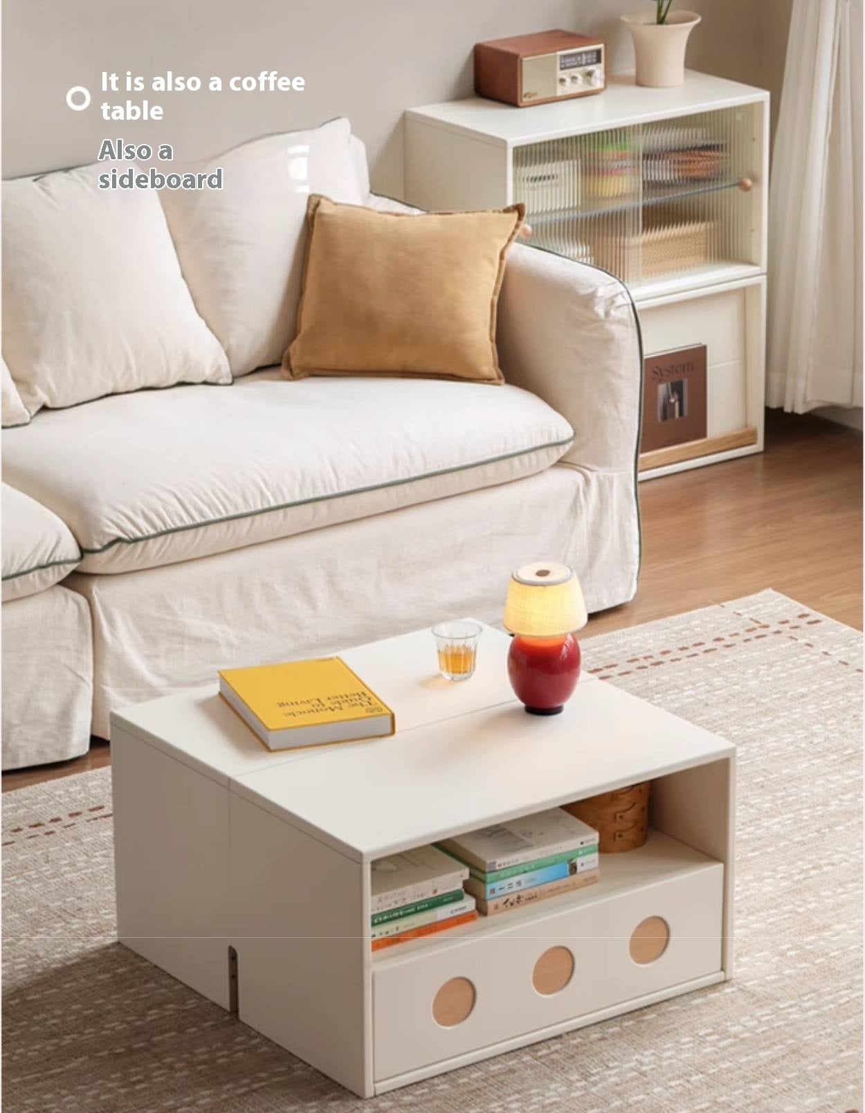 Solid RubberWood Module Combination TV Stand.