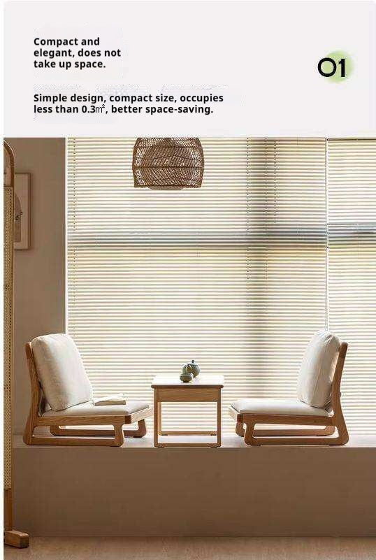 Oak Solid Wood Tatami Tea Chair Low Back