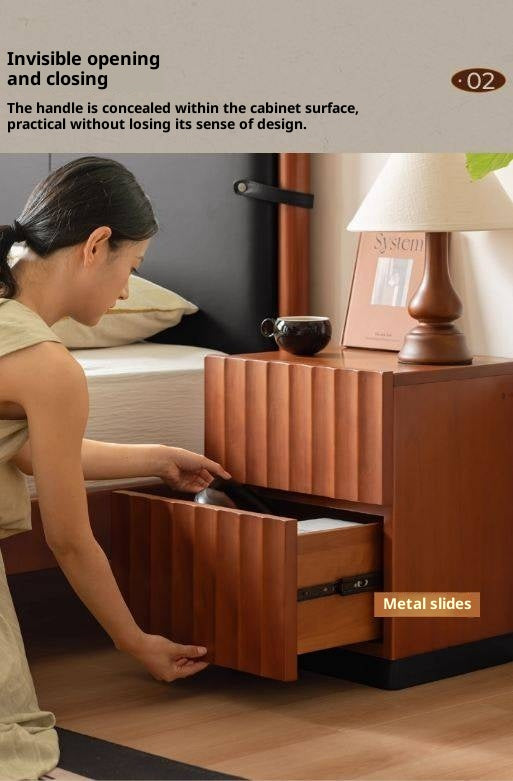 Poplar, Black Walnut Solid Wood Antique Style Nightstand