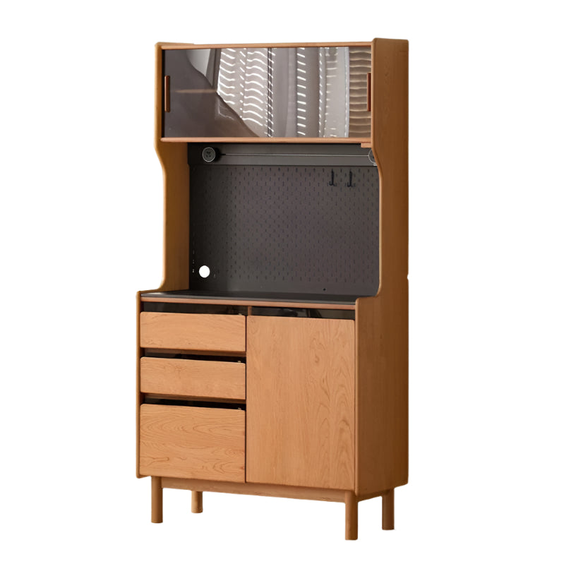 Cherry Solid Wood Rock Board Retro Storage Cabinet