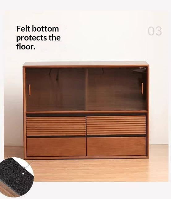 Poplar Solid Wood Vintage Style Study Storage Cabinet