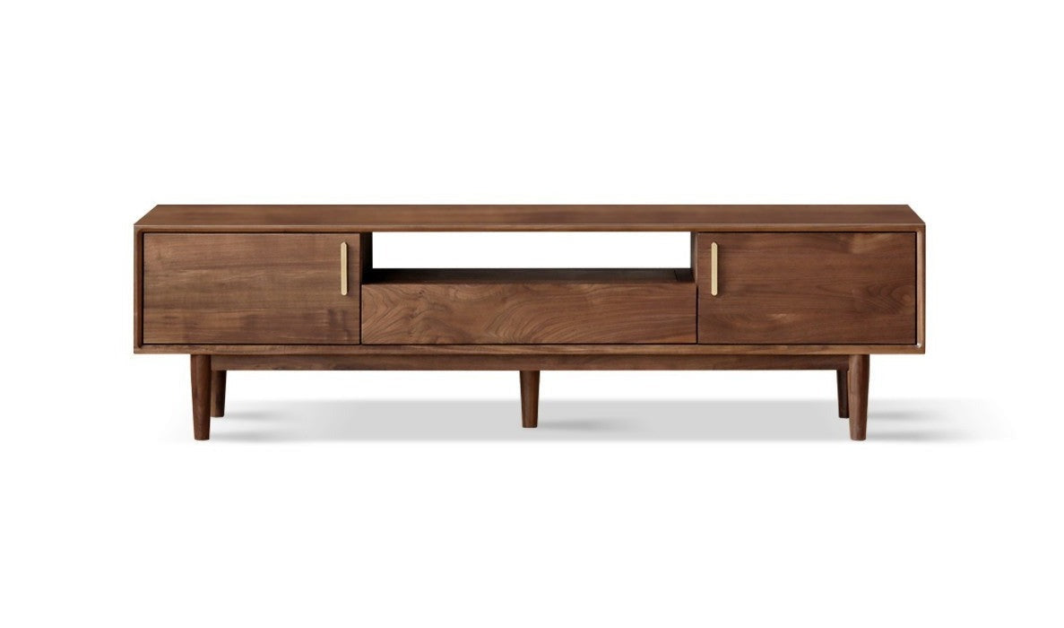 Black walnut solid wood TV stand slate cabinet"+