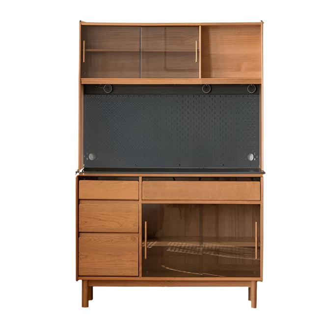 Cherry Solid Wood Rock Plate Storage Sideboard