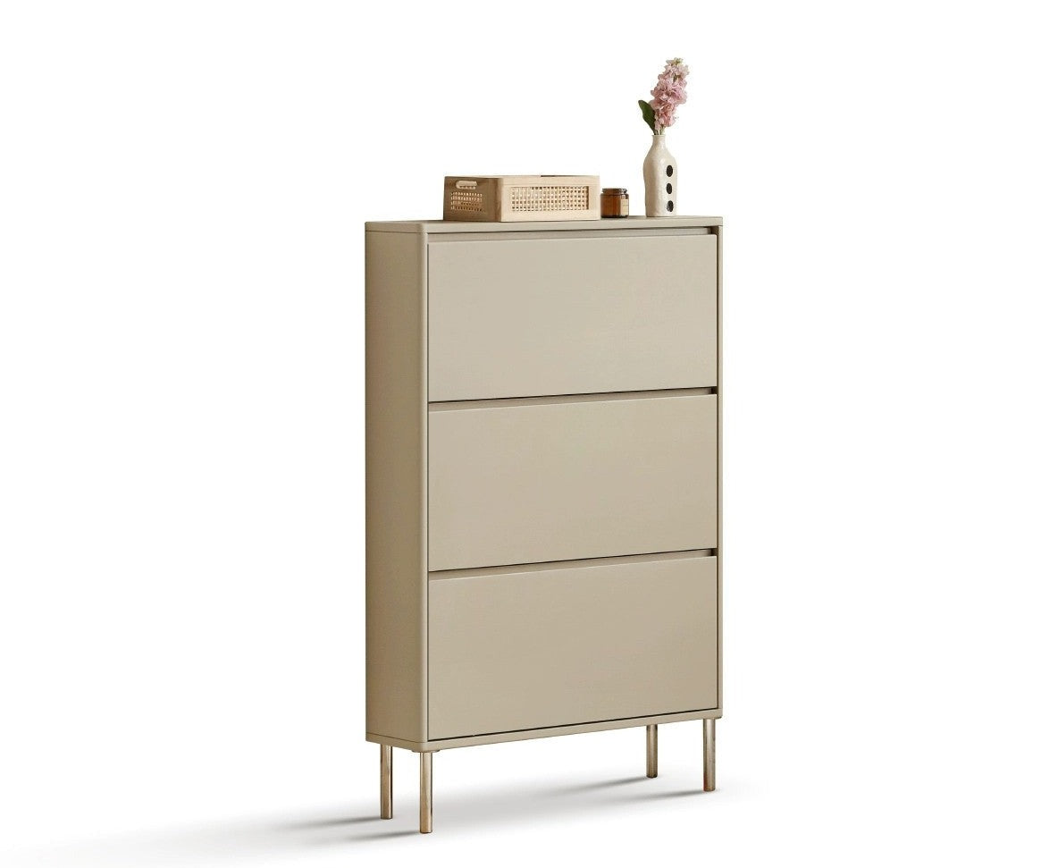 Ultra-thin solid wood tipping bucket shoe cabinet light luxury Ash solid wood"