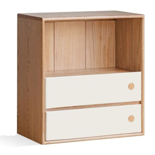 Oak, Beech Solid Wood Cream Style Module Combination Bookcase