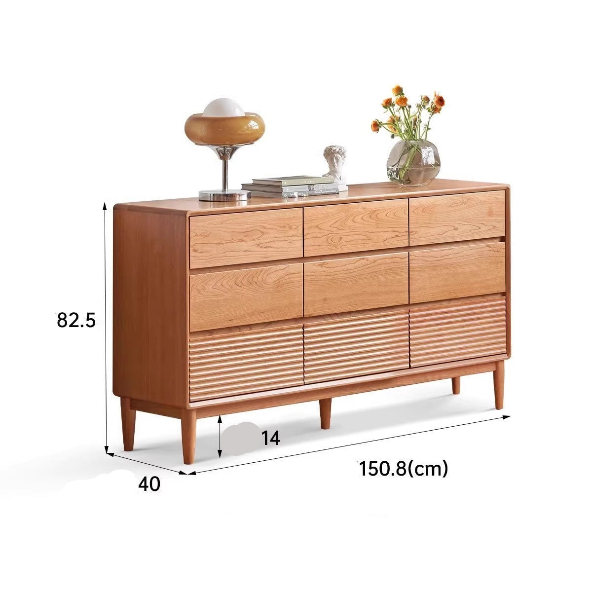 Cherry Solid Wood Chest of Drawers, Drawer Cabinet