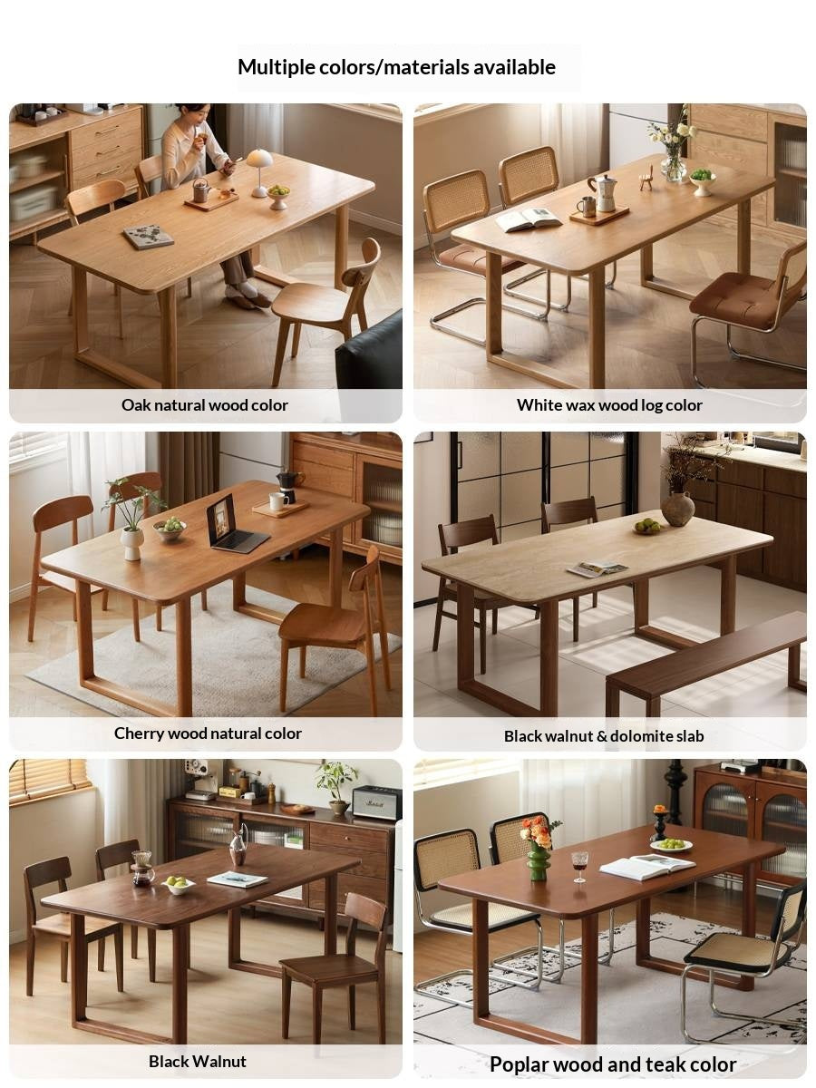 Cherry Solid Wood Retro Rock Board Dining Table