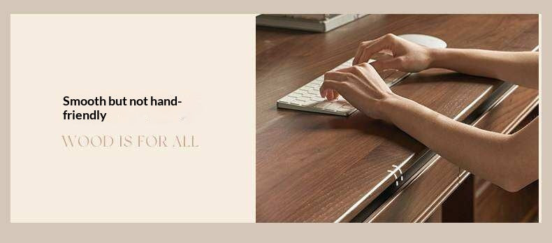 Black Walnut, White Ash Solid Wood Electric Height-Adjustable Standing Desk with Storage Drawers