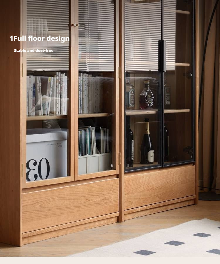 Cherry Solid Wood Bookcase Cabinet Display.
