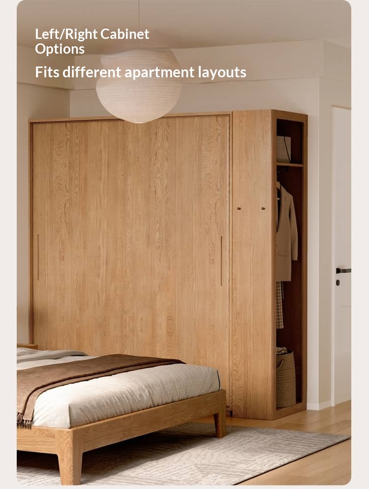 Oak Solid Wood Modern Corner Wardrobe