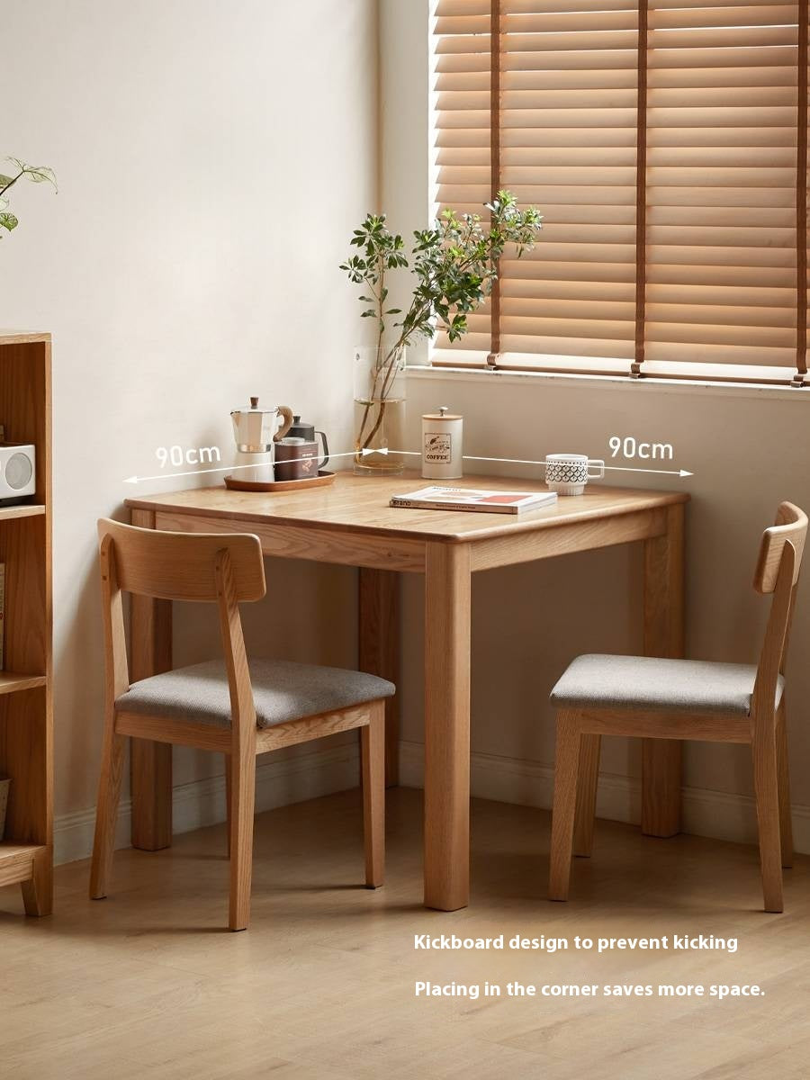Solid Rubberwood, Oak Solid Wood Square Dining Table