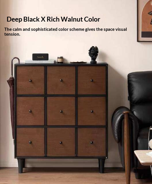 Rubberwood Solid 9-Drawer Dresser, Mid Century Bedroom Storage Cabinet