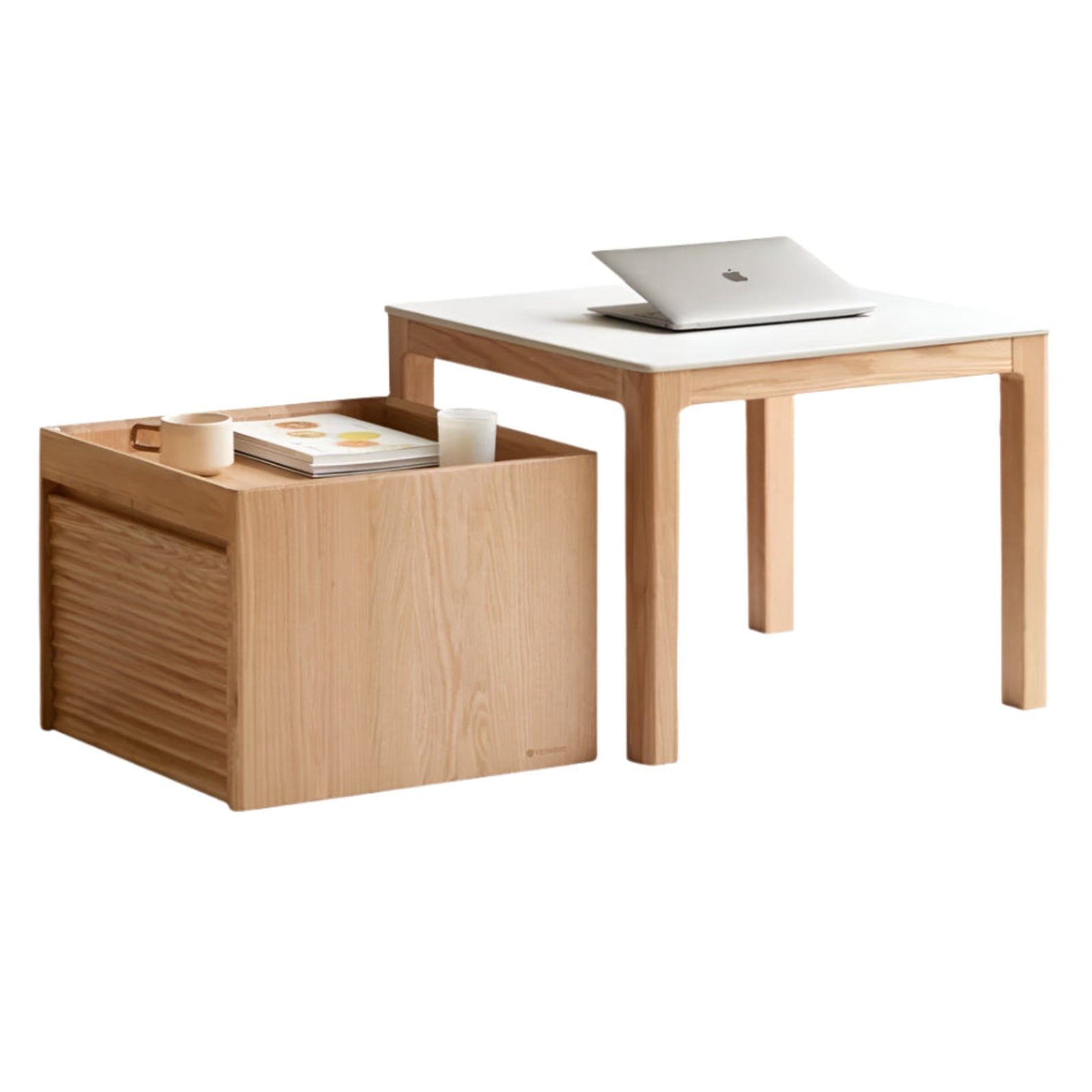 Black walnut, Oak, Beech Solid Wood Rock Plate Combination Coffee Table