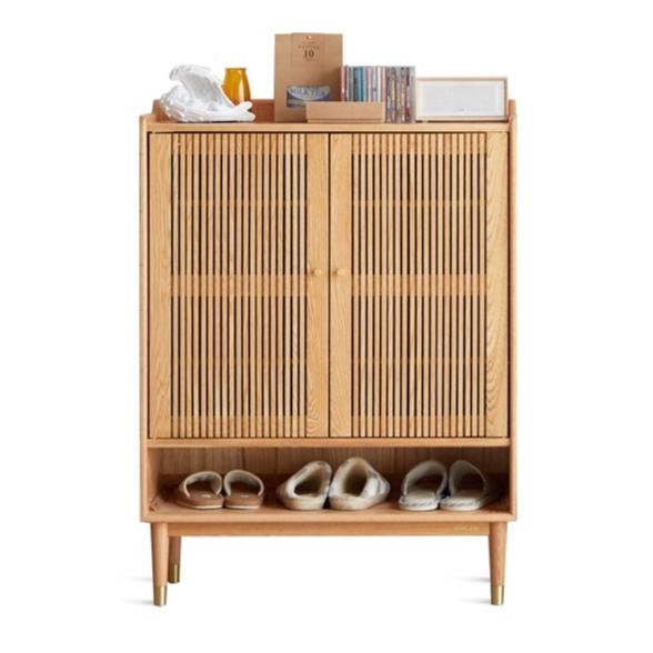 Oak Modern Nordic Shoe Cabinet.