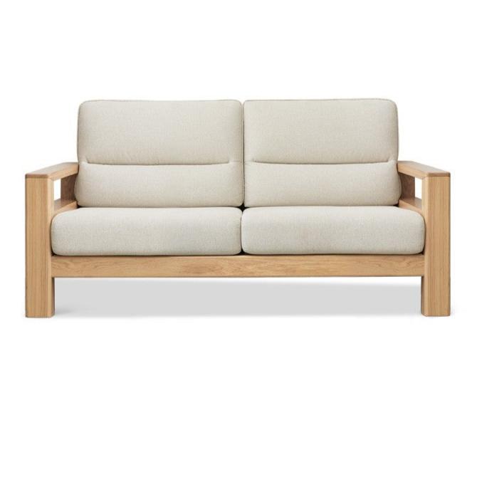 Ash, Black Walnut Solid Wood White Wax Fabric Sofa.