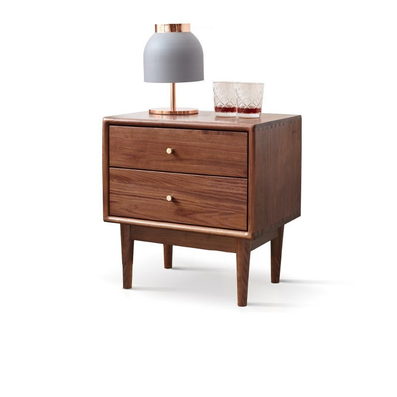 Black Walnut Solid Wood Nightstand.