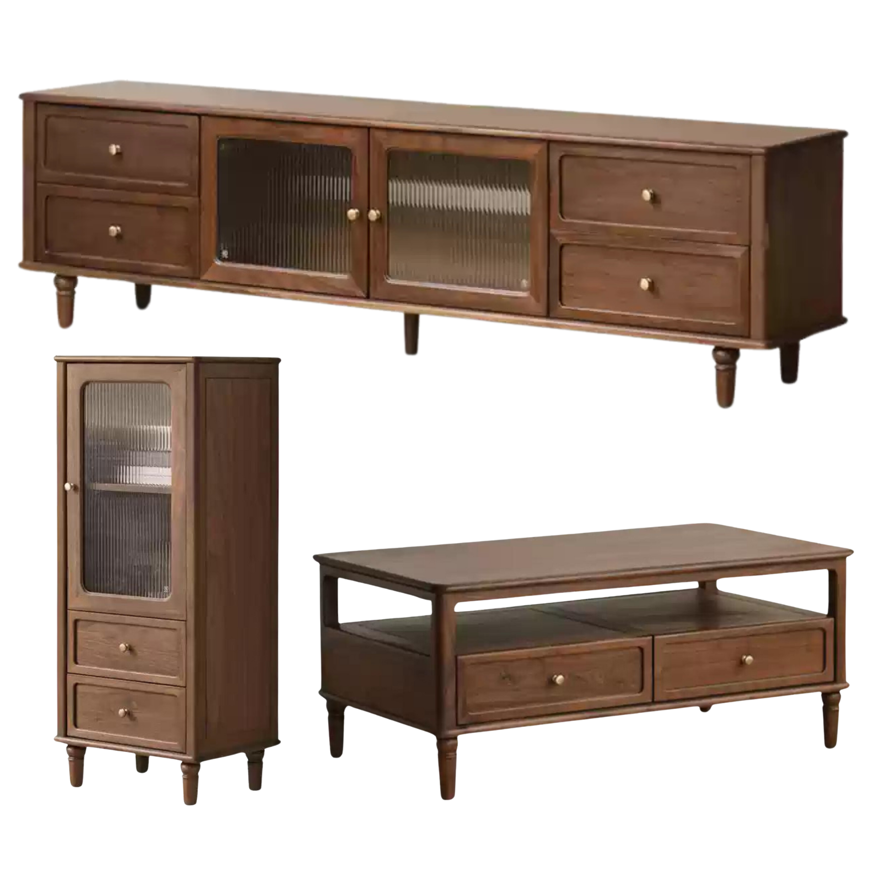 Black Walnut Solid Wood American Retro Coffee Table