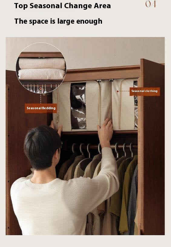 Sandalwood Solid Wood Modern Open Door Wardrobe.