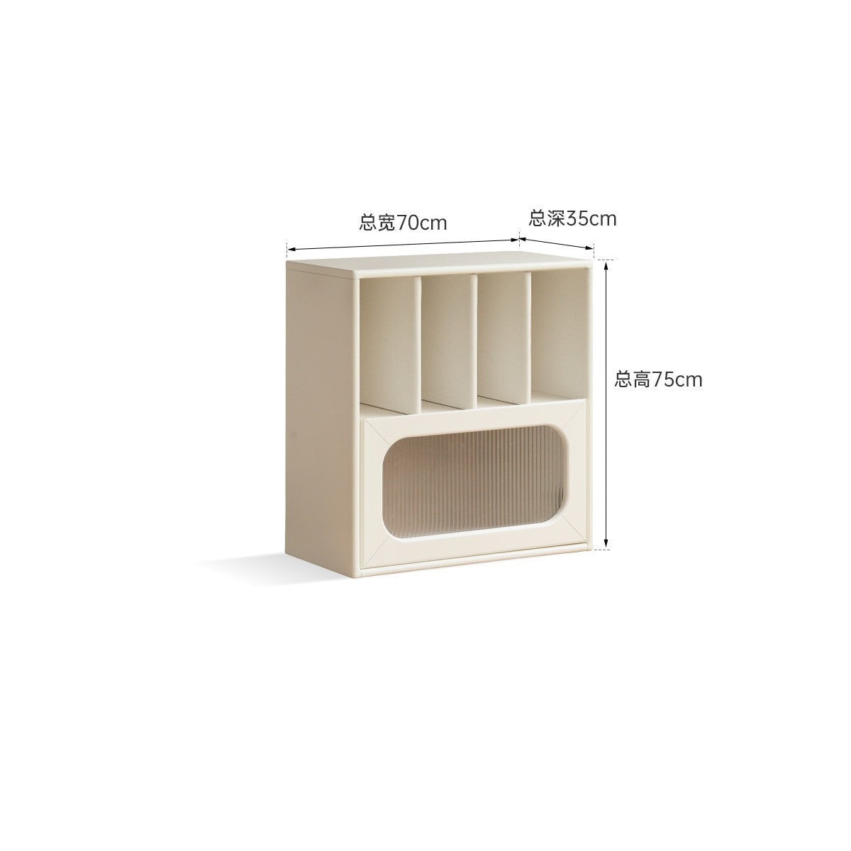 Solid Rubberwood Storage Multi-Functional Storage Bookcase.