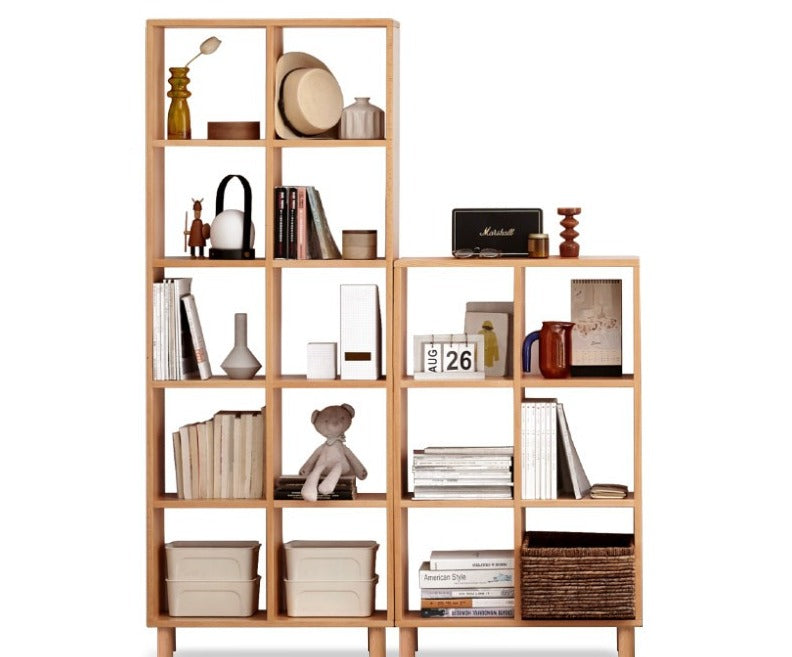 Beech, Oak Solid Wood Bookshelf Bookcase Free Combination