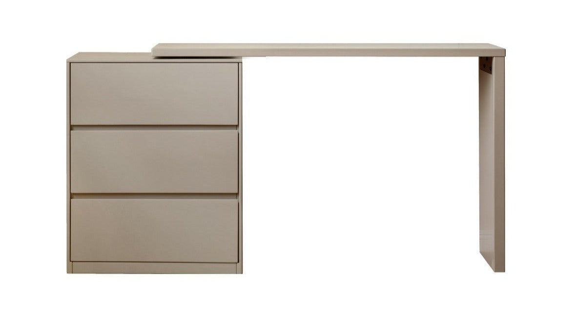 Poplar, Oak Solid Wood Telescopic Dressing Table Three Drawers.