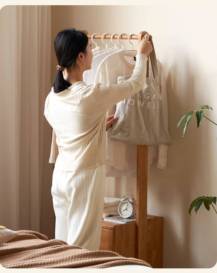 Solid Rubberwood Multifunctional Clothes Rack
