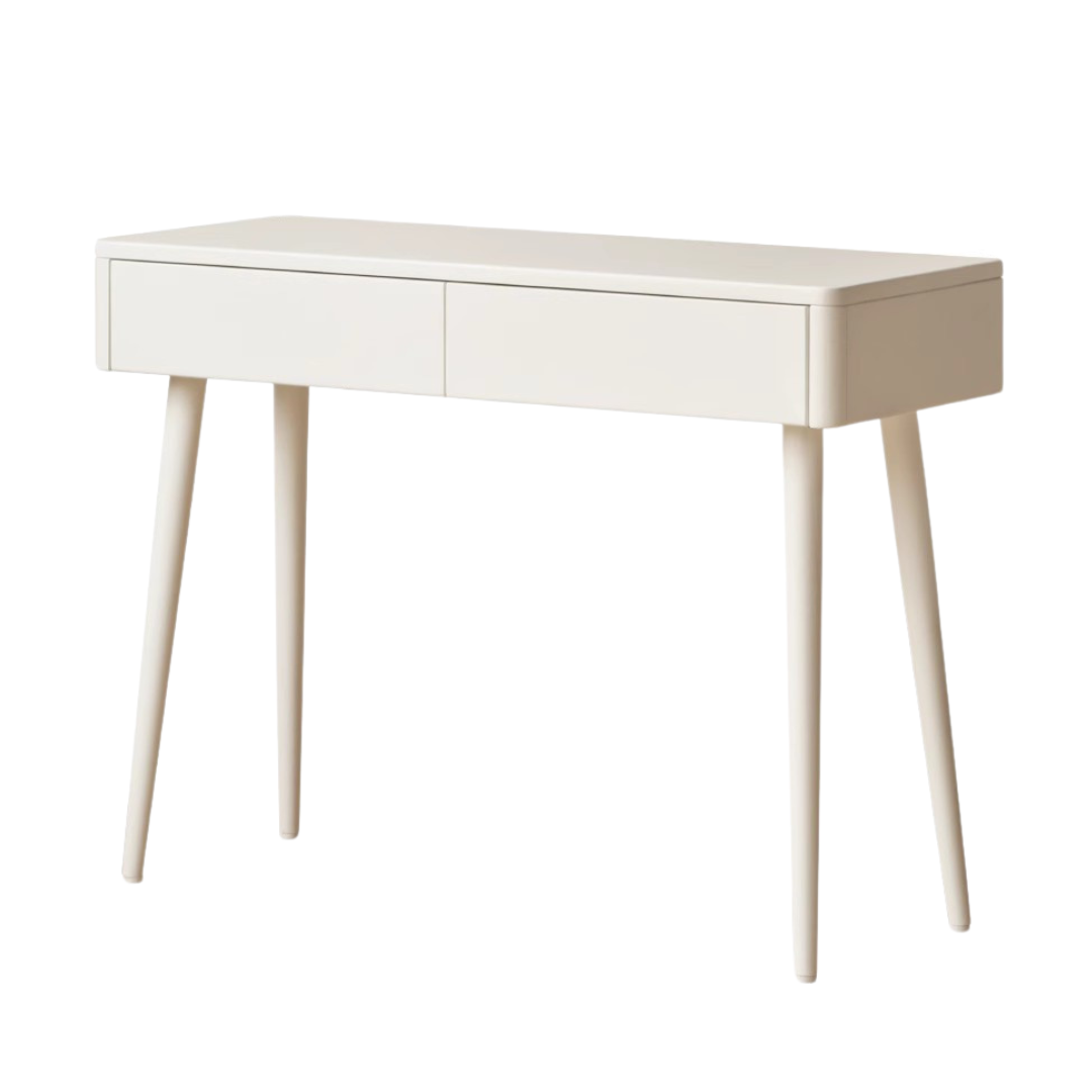 Solid RubberWood Telescopic Vanity Table + LED Makeup Mirror