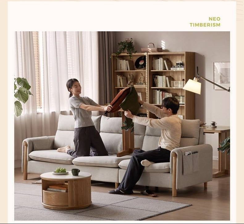 Fabric Contemporary Sectional Sofa with Relaxed Seating