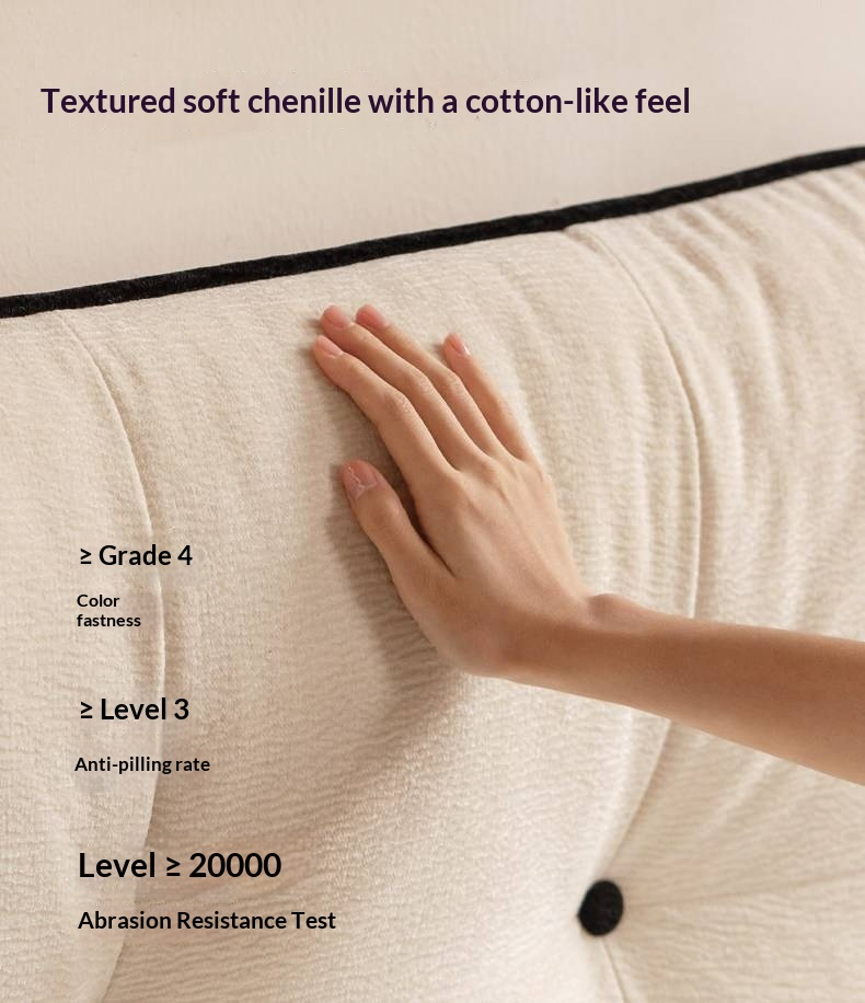 Rubberwood Solid Wood French Retro Soft Bed