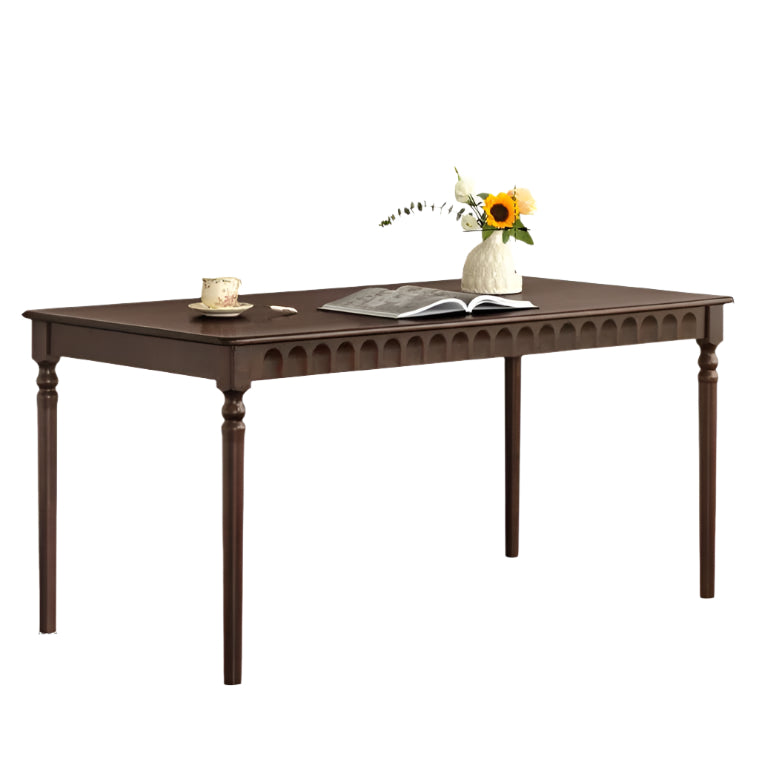 Black Walnut, Poplar, Cherry Solid Wood American Retro Rectangular Dining Table
