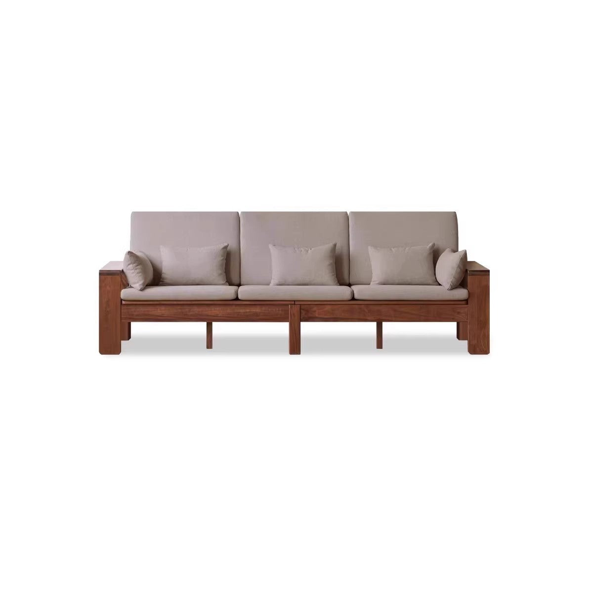 Black Walnut, Solid Sandalwood Fabric Sofa Nordic Dual-purpose Sofa-