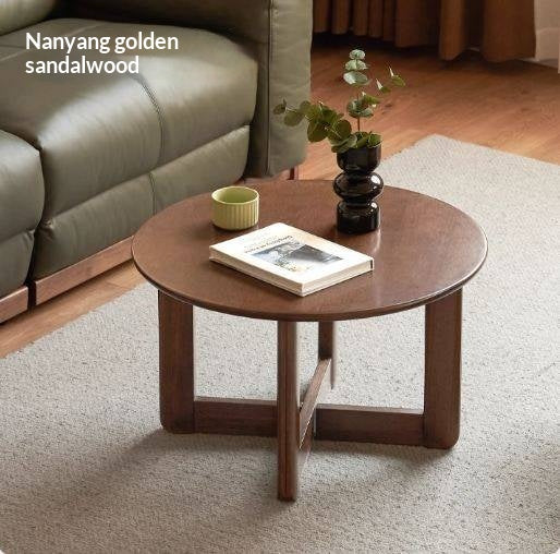 Oak Solid Wood Modern Round Coffee Table