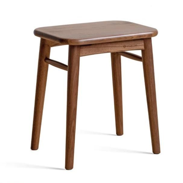 Black Walnut, Cherry, Oak, Sandalwood, Solid RubberWood Modern Light Luxury Makeup Stool
