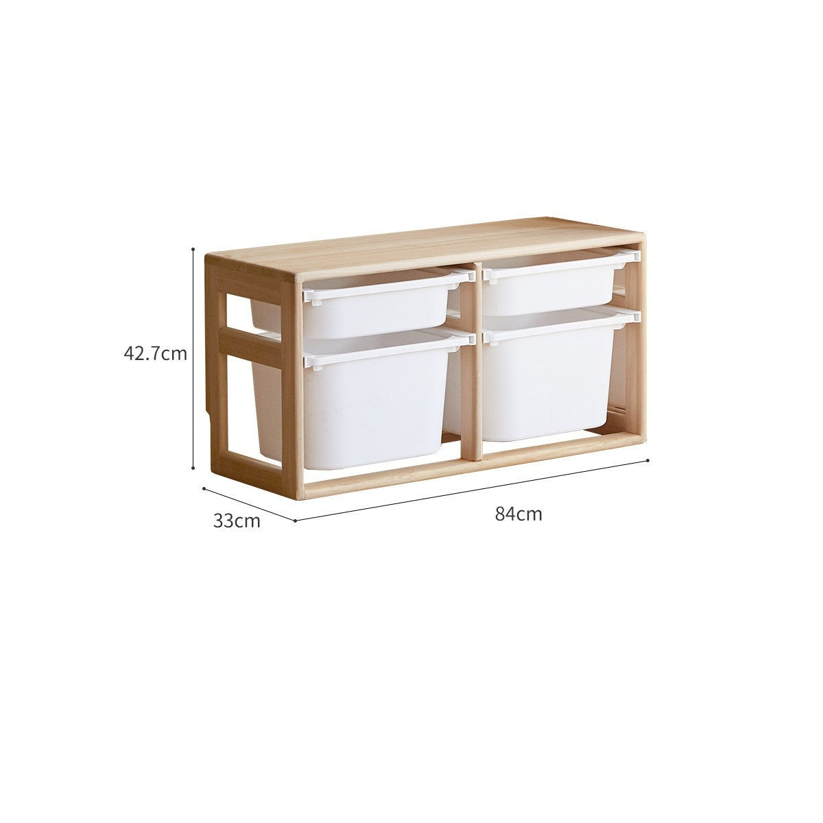 Poplar Solid Wood Children's Storage Rack Montessori Toy Storage