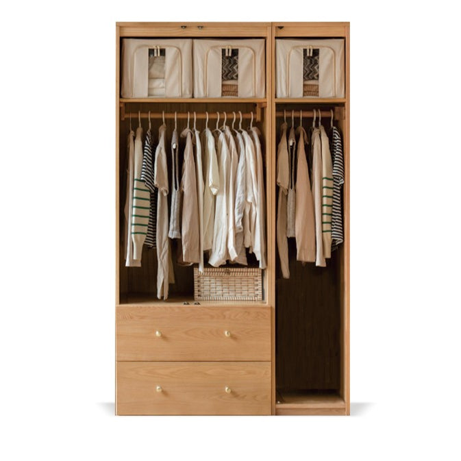 Oak Solid Wood Modern Wardrobe Free Combination.