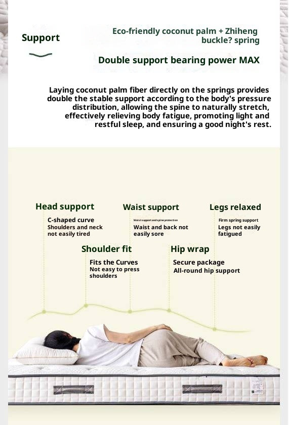 Natural Coconut Palm Hard Mattress with Latex and Simmons Spring