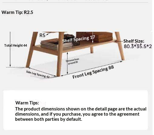 Solid RubberWood Coffee Table with Double Layer in Nordic Style