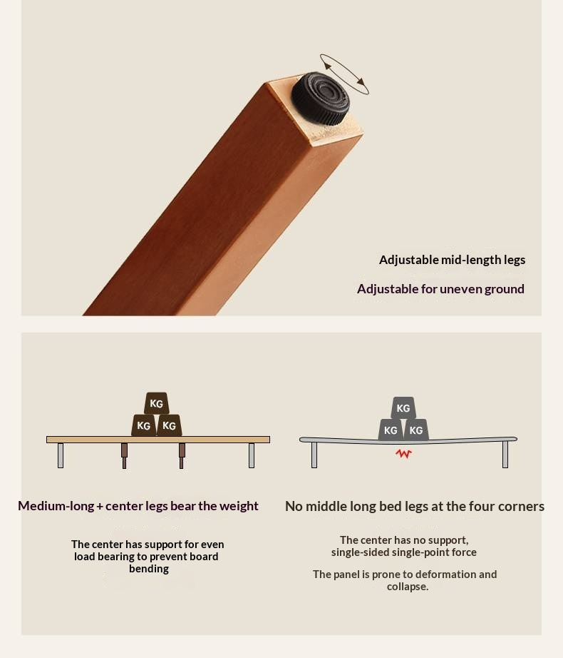 Poplar Solid Wood Vintage Soft Backrest Bed