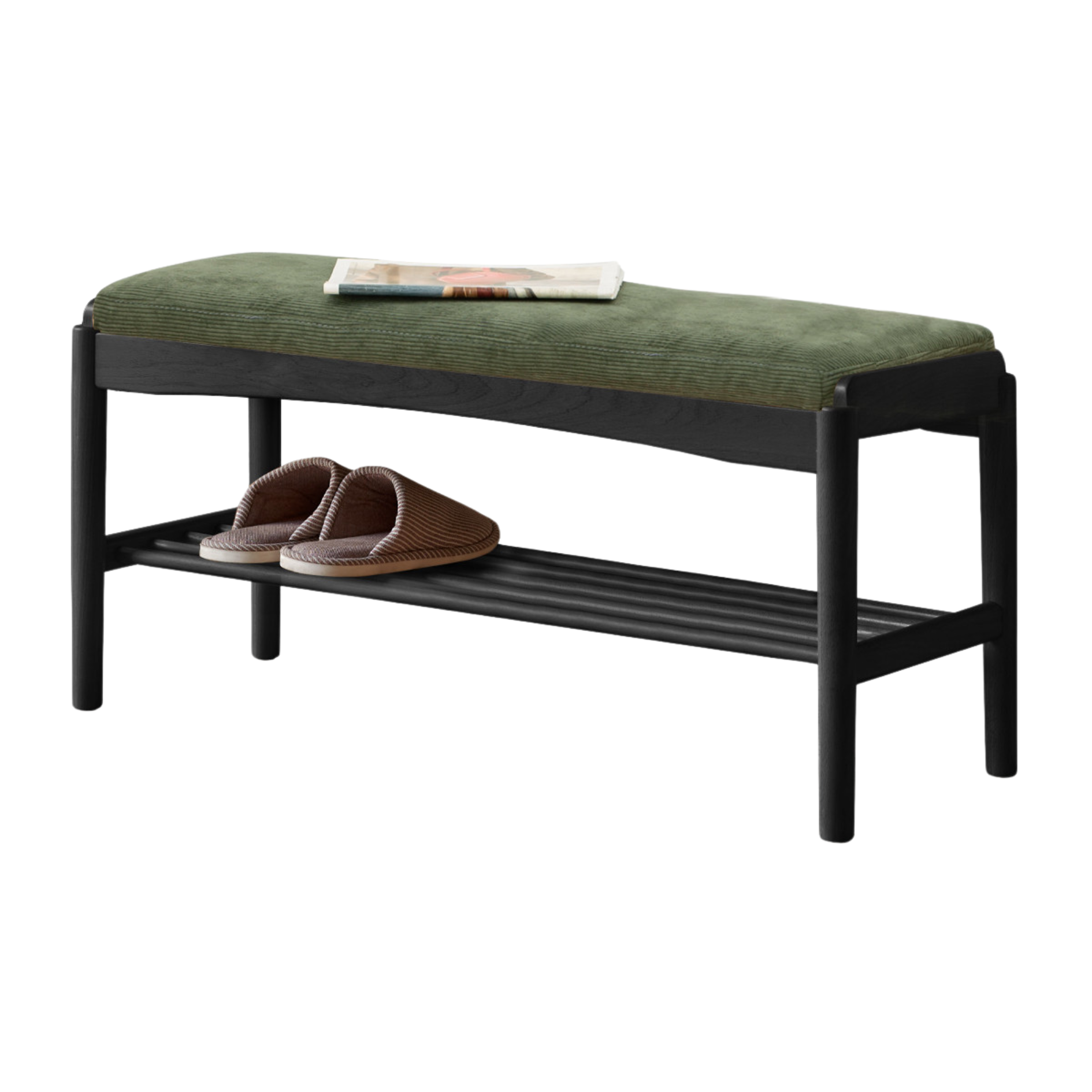 Back Walnut, Oak, Beech, Cherry Solid Wood Shoe Storage Bench