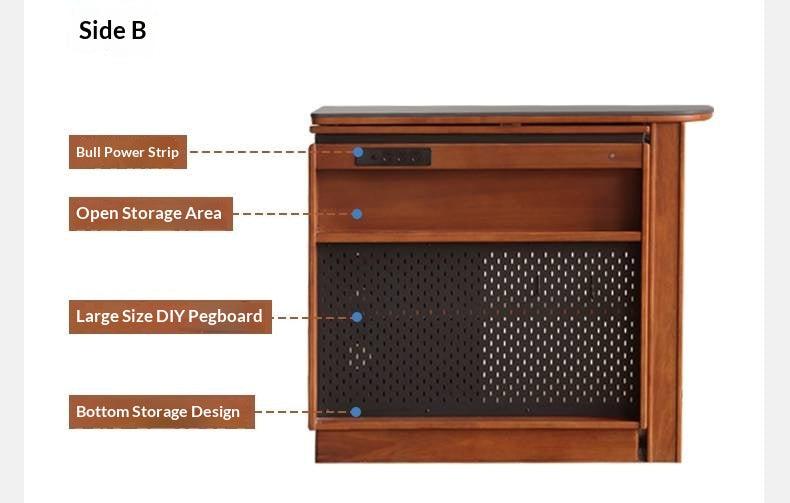 Tulipwood Solid Wood Vintage Style Stone Slab Bar Table