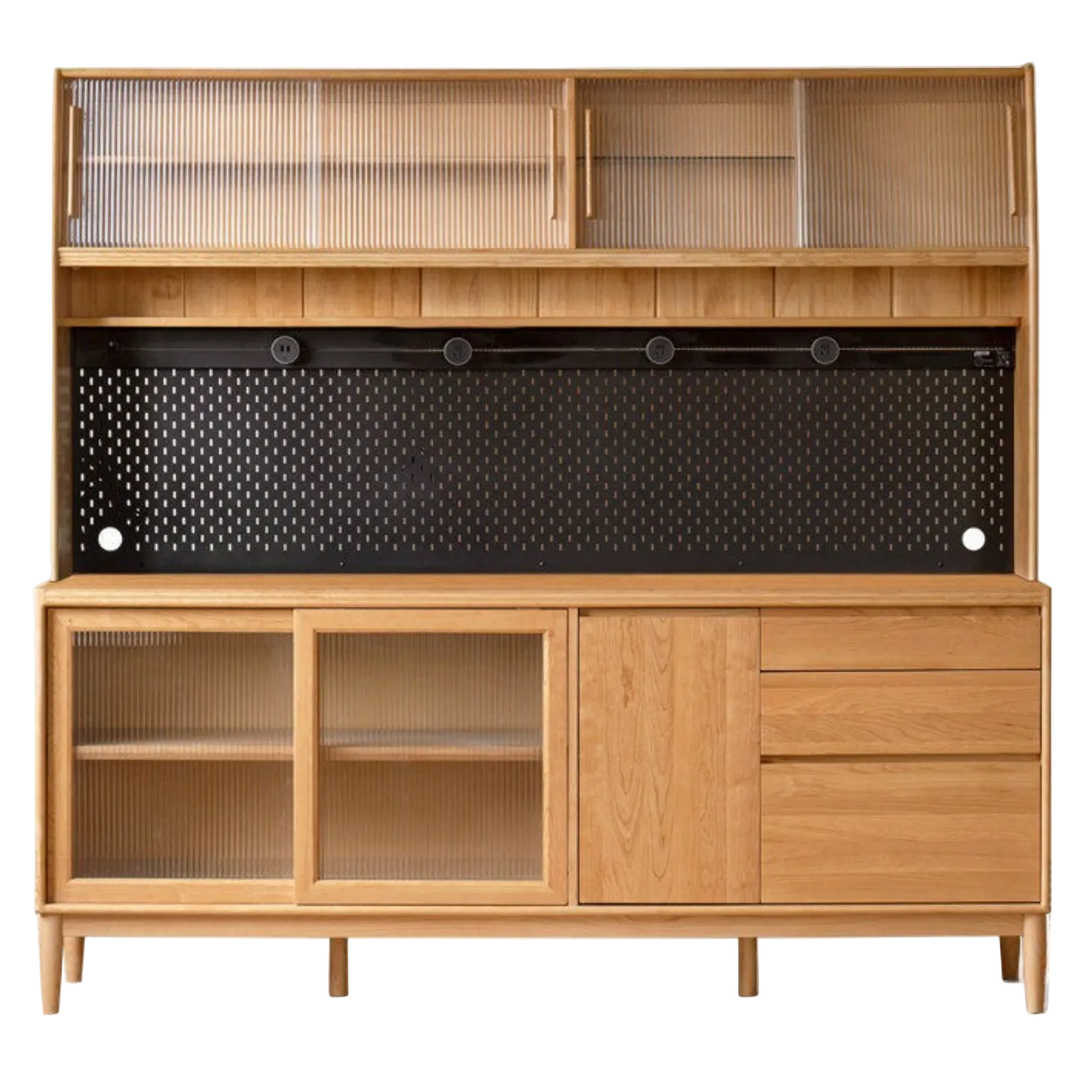 Cherry, Oak, Birch Solid Wood Rock Board Dining Cabinet Integrated High