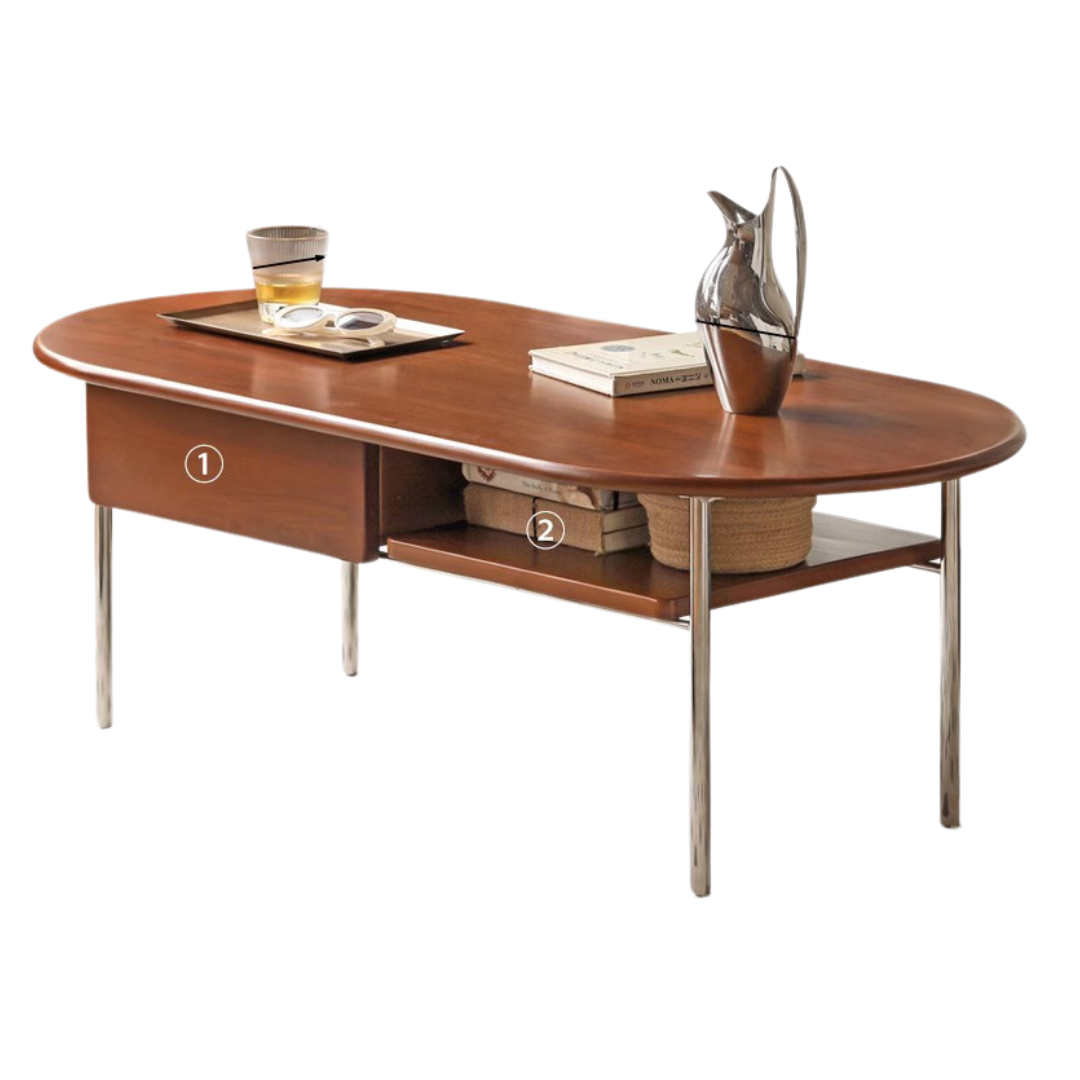 Poplar Solid Wood French Retro Small Storage Coffee Table