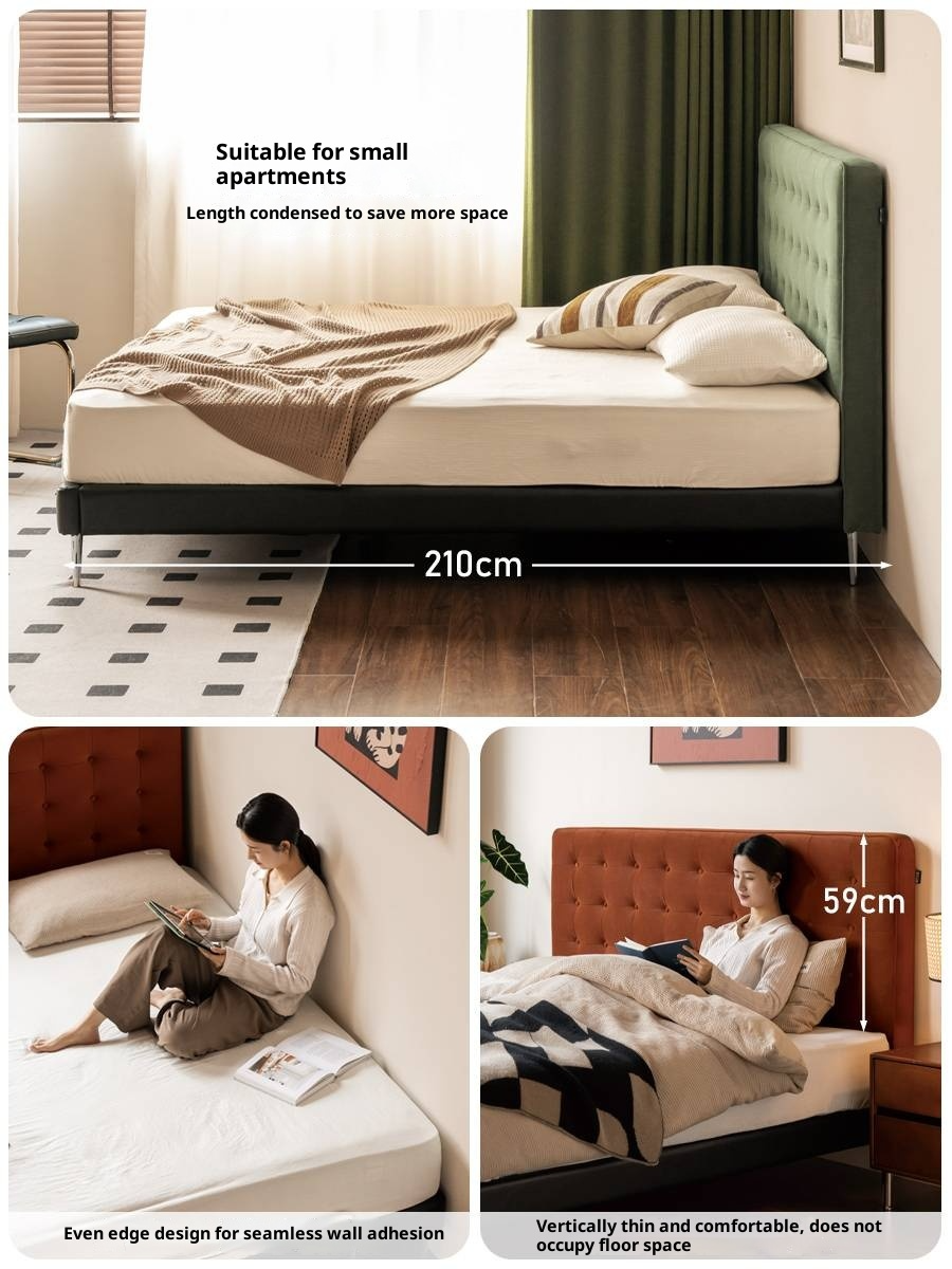 Fabric Velvet Soft Bed Bauhaus Vintage Style