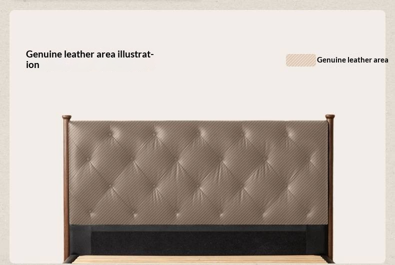 Genuine Leather Luxury Upholstered Bed American Style