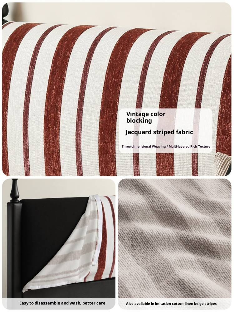 Fabric Soft Bed, American Vintage Retro Style