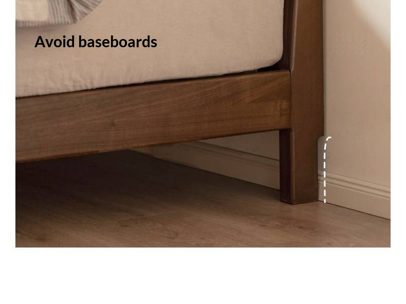 Black Walnut Solid Wood Bed — Modern Minimalist Large Slab Bed