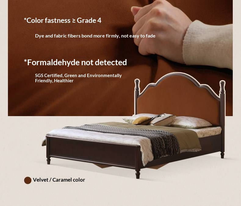 Poplar Solid Wood Box Bed — American Style Vintage with Soft Backrest