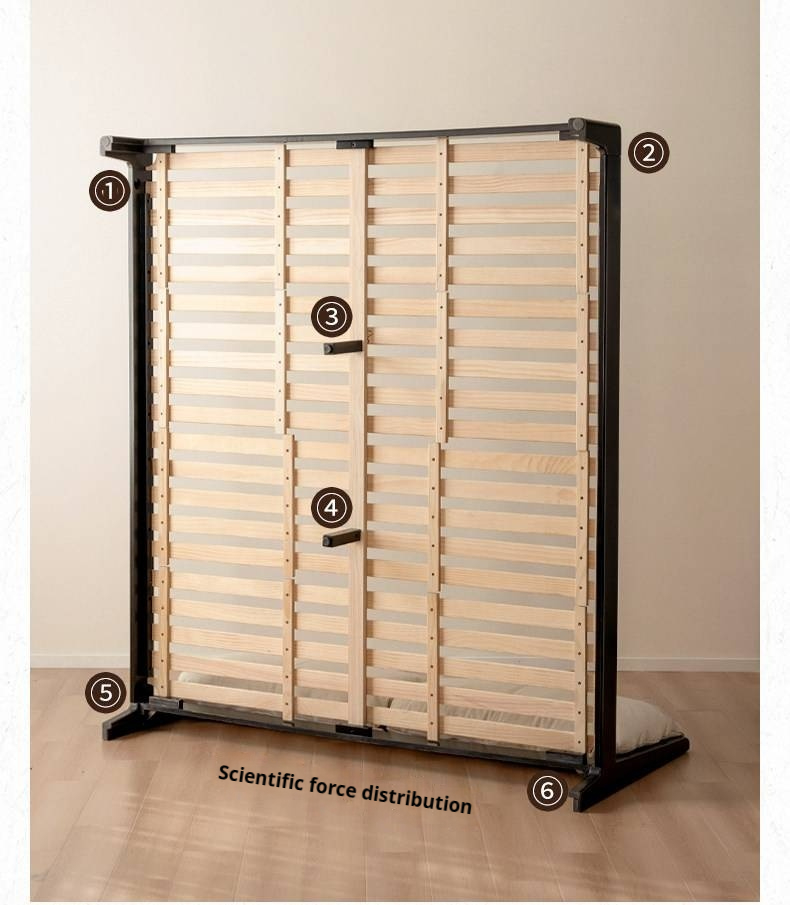 Rubberwood Solid Wood Bed — Modern Minimalist Design with Upholstered Genuine Leather