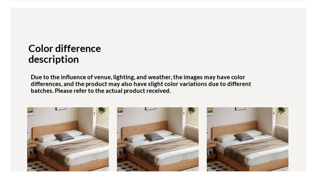 Oak, Ash, Rubberwood Solid Wood Box Bed, Platform Box Bed, Headboard-Free Bed