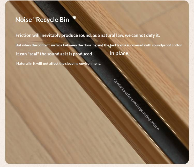 Oak Solid Wood Bed — Modern Minimalist with Genuine Leather and Soft Headboard